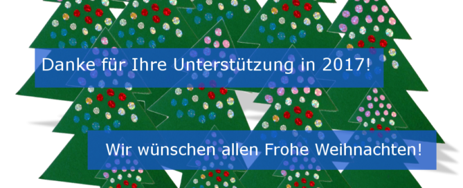Tannenbäume, Text: Danke für Ihre Unterstützung in 2017!