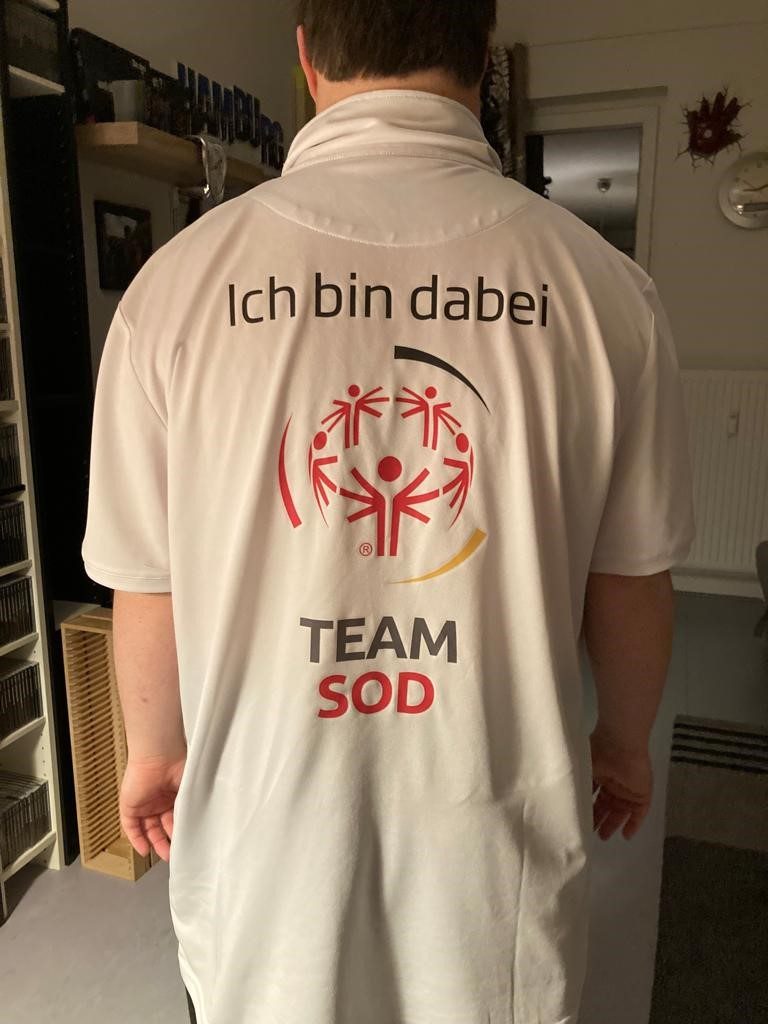 Rückenaufschrift eines T-Shirts: Ich bin dabei, Team SOD