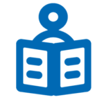 Icon: Eine Person mit Buch